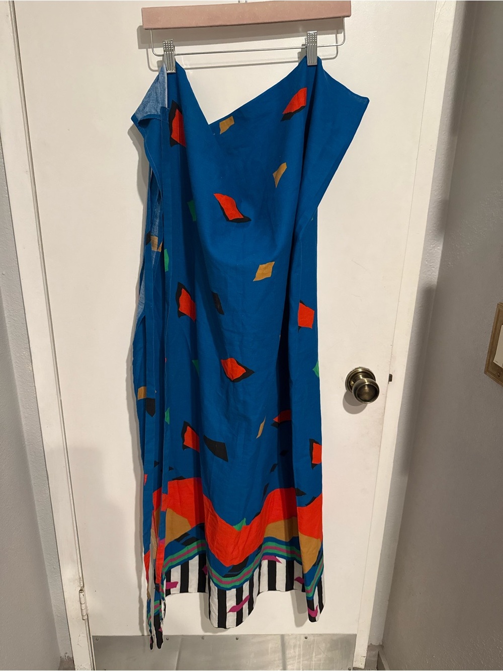 Bright Blue Geometric Print Women’s Wrap
